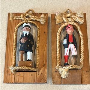 Nautical Wooden Wall Art with Sailor / Pirate Figures